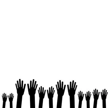 Hands silhouette isolated on white background Stock Illustration