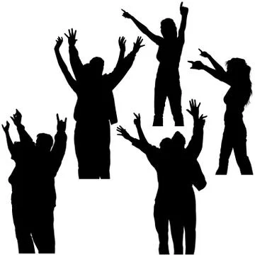Hands Up Silhouettes Illustrazione stock