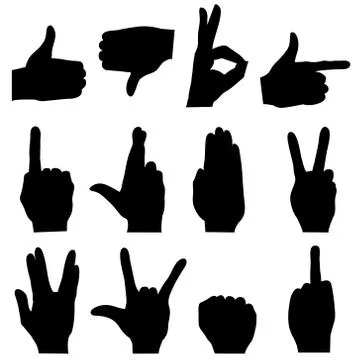 HANDS silhouettes Stock Illustration