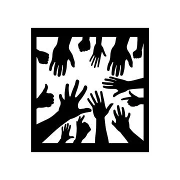 Hands silhouettes Stock Illustration