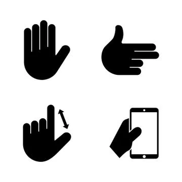 Hands. Simple Related Vector Icons Stock Illustration