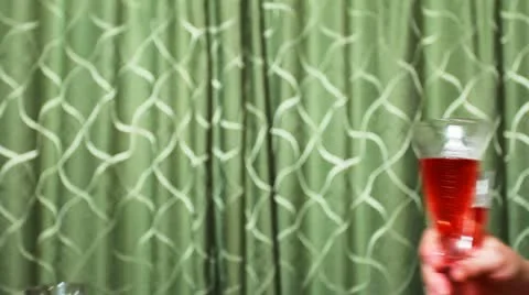 Hands Six People Knocking Glasses Stock Footage 11179540