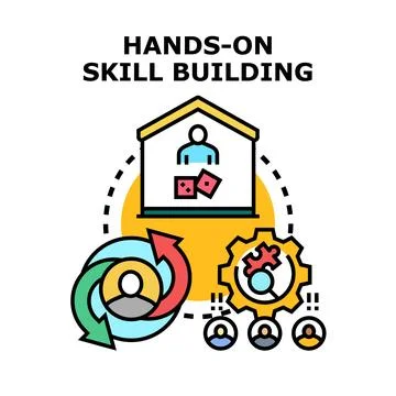 Hands on skill building for professional development concept Ilustración de archivo