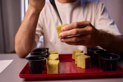 Hands Skillfully Managing Hydroponic Growing Medium with Exact Precise Careful Stock Photos