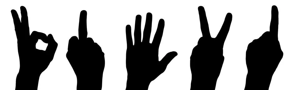 Hands slilhouettes Illustrazione stock