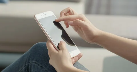 Hands on smartphone, close-up Stock Footage 100942290