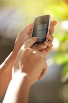 Hands with smartphone Stock Photos
