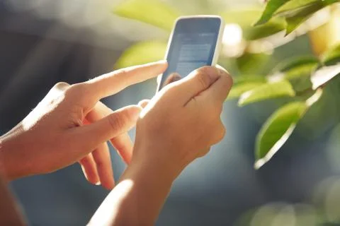 Hands with smartphone Stock Photos