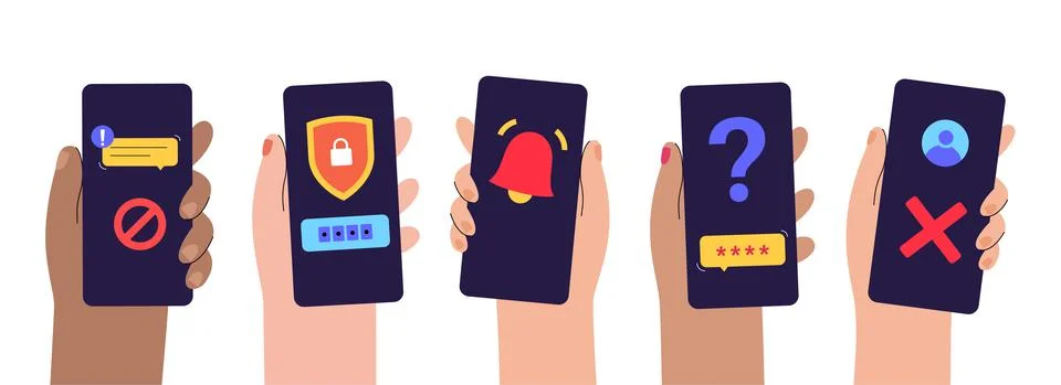 Hands with smartphones Stockillustratie