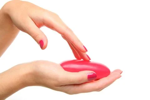 Hands with soap Stock Photos