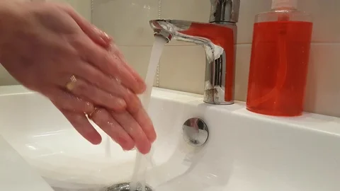 Hands with soap sink Video stock 87879957