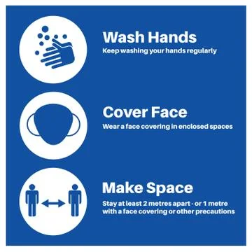 Hands Space Face Covid-19 information vector illustration Stock Illustration