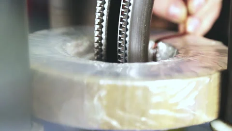 The hands of a specialist controls the production process of the transformer. Stock Footage 125302882
