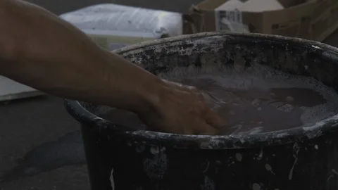 Hands squeeze a rag Stock Footage 112108848