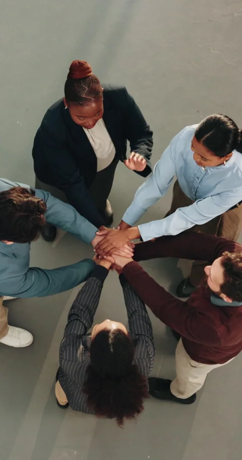 Hands, stack and above of business people in circle for solidarity, support and Stock Footage 342260330