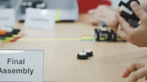 Hands Stack Lego Pieces Stock Footage 89584907