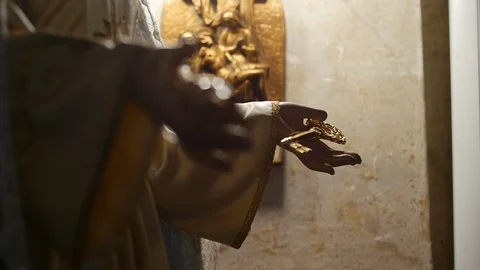 The hands of the statue Stock Footage 119616919