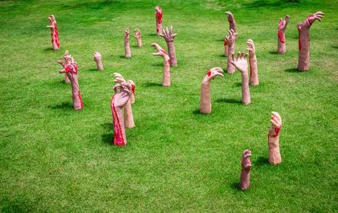 Hands Statue from Hell. Stockfoto's