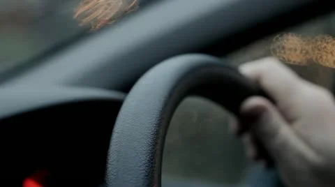 Hands on steering wheel 스톡 동영상 14841914