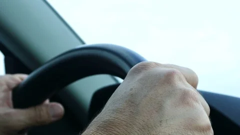Hands on steering wheel Stock-Footage 70861599