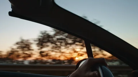 Hands on the steering wheel Video stock 116304884