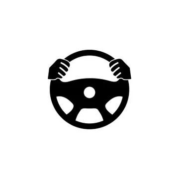 Hands on a steering wheel icon vector Stock Illustration