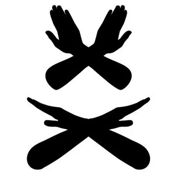 Hands with a stop sign Stock Illustration