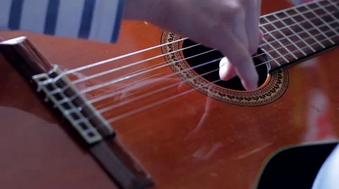 Hands on the strings of the guitar 스톡 동영상 53198710