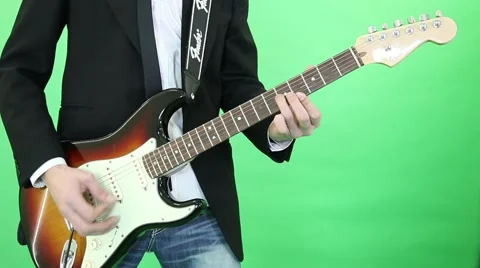 Hands on the strings of guitar Stock Footage 56609630