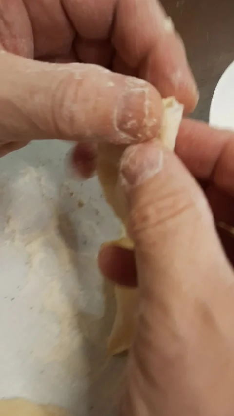 Hands stuffing dumplings with potatoes Stock Footage 328451519