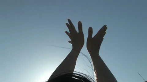 Hands Up to the Sun Stock Footage 11148871
