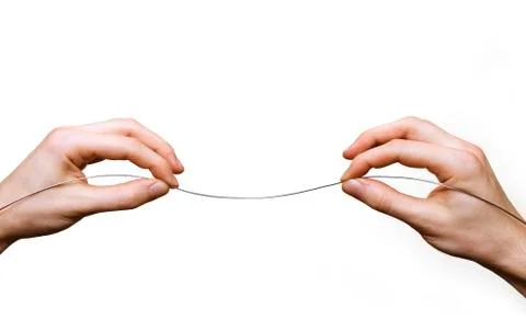 Hands suspending wire Stock Photos
