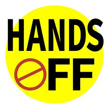 Hands off symbol with no touch warning Stock Illustration