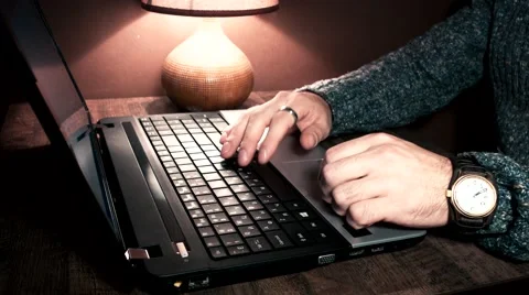 Hands on the table working on the computer Stock Footage 56240797