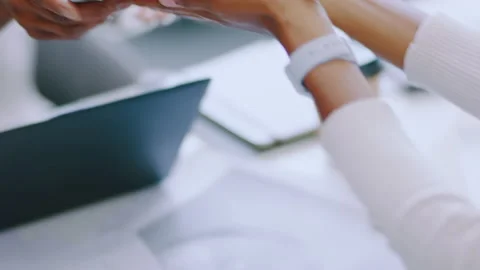 Hands, tablet and engineering women working on creative ai engine design Stock Footage 226546764
