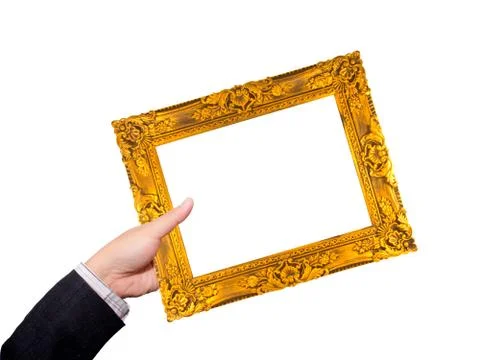 Hands with tablet computer. Isolated on white background. Stock Photos