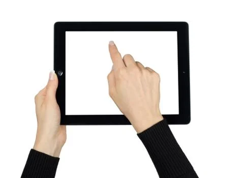 Hands with tablet computer Stock Photos