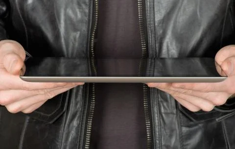 Hands with tablet computer Stock Photos