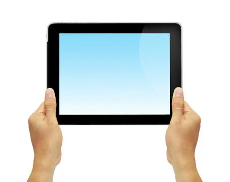 Hands with tablet computer. Stock Photos