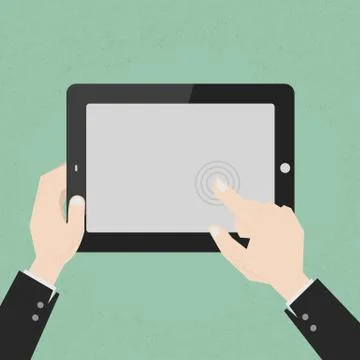 Hands with a tablet touch , eps10 vector format Stock Illustration