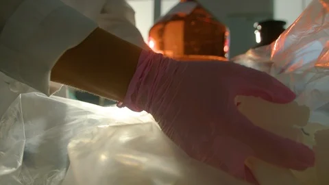 Hands take a lot of empty containers Stock Footage 111609059