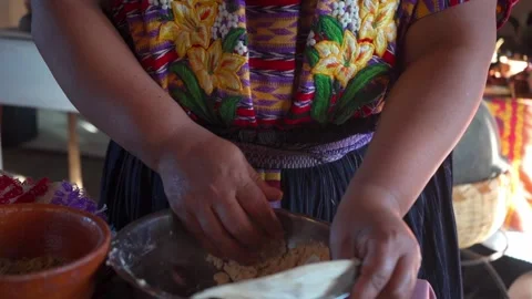 Hands Taking Dough from a Bowl Stock Footage 293165255