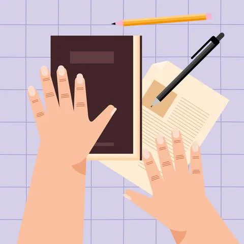 Hands taking notes Illustrazione stock