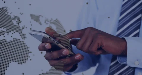 Hands tapping smartphone in tech interfa... | Stock Video | Pond5