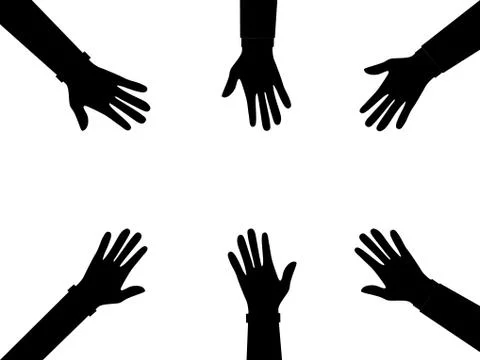 Hands. team work. project management. cooperation. vector Stock Illustration