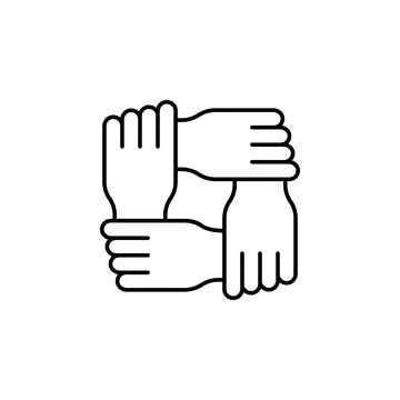 Hands, teamwork icon. Simple line, outline vector elements of teamwork for ui イラスト素材