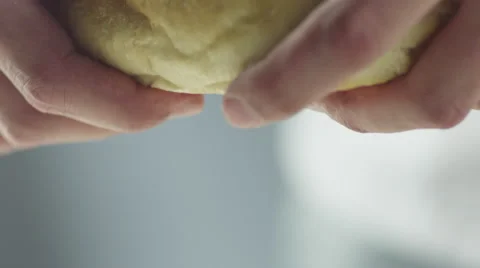 Hands Tearing off White Bread Stock Footage 53945481