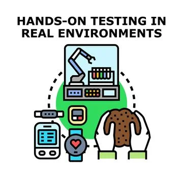 Hands on testing real environment development process 스톡 일러스트