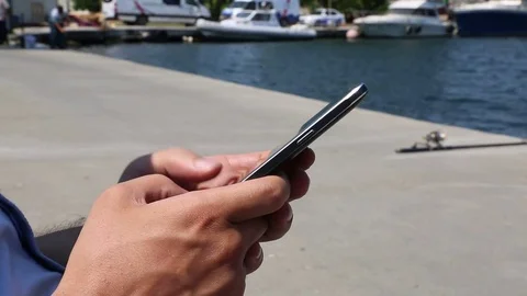 Hands Texting on Smartphone Stock Footage 84654811