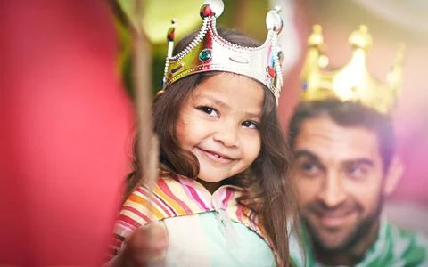  Hands off, theres only place for one queen here. A cute little girl dress... Stock Photos